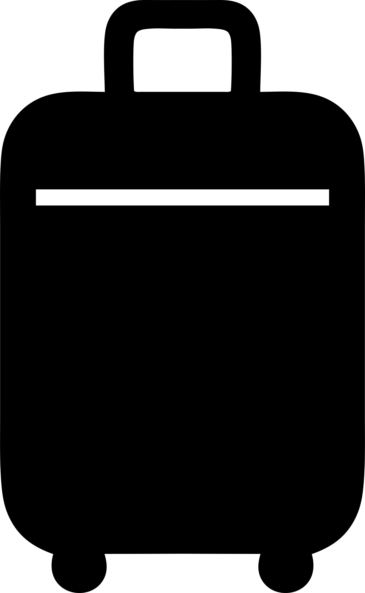 NeverCheckABag.com logo: suitcase with airplane